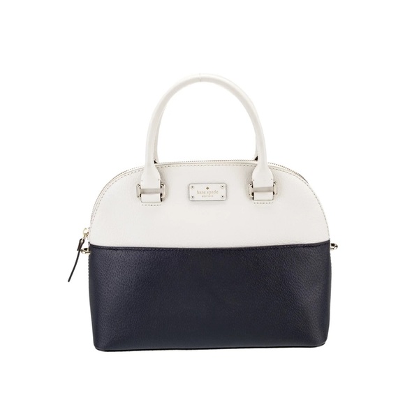 kate spade Handbags - Kate Spade New York Grove Street Carli Satchel Bag Purse Black Cement/ cream